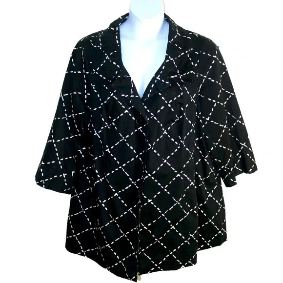 Black Zoe D Coat lattice pattern size xxl - Picture 1 of 3